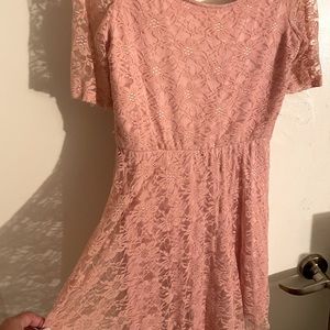 Pink lace dress